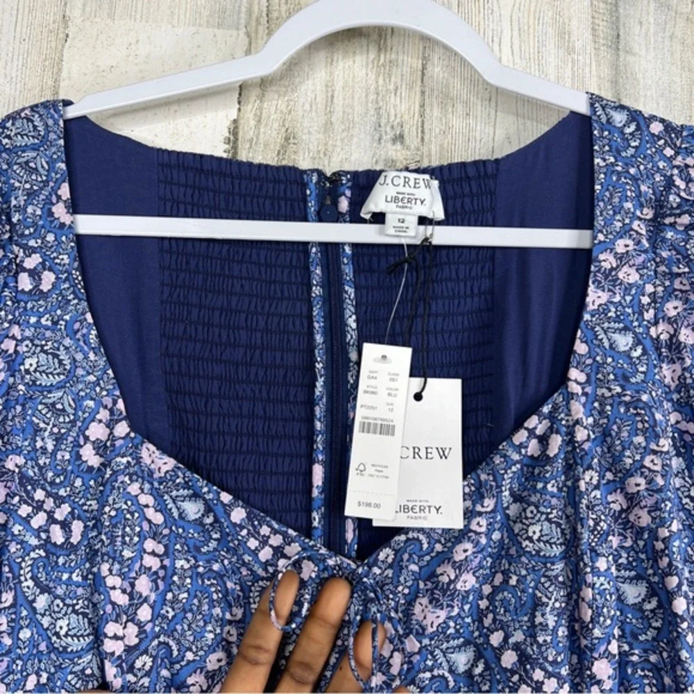 NEW! J. Crew x Liberty Floral Dress Womens Sz 12 Sweatheart Spring Bourton Bloom